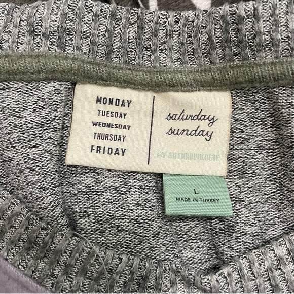 Anthropologie Saturday Sunday Lounge Wear Long Sleeve Pullover Top Large - Picture 7 of 8